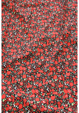 Хлопок мелкие красные розы на черном (DG-0133) фото 3