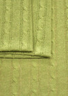 Трикотаж вязанный косы светло-зеленый фото 2