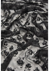 Шифон шелк черный велюровые розы (DG-2233) фото 1