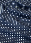 Хлопок стрейч рубашечный мелкий белый горох на синем (DG-3338) фото 1
