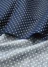 Хлопок стрейч рубашечный мелкий белый горох на синем (DG-3338) фото 2