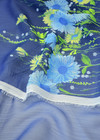 Шифон жатый купон синий цветочный бордюр (DG-65301) фото 3