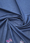 Джинса синяя расшитый бордюр (DG-7349) фото 2
