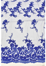 Сетка с вышивкой синяя бисером и пайетками (DG-6843) фото 2