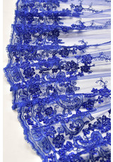 Сетка с вышивкой синяя бисером и пайетками (DG-6843) фото 3
