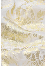Органза с вышивкой золотые цветы на белом (DG-0253) фото 2