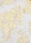 Органза с вышивкой золотые цветы на белом (DG-0253) фото 3