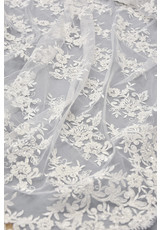 Кружево свадебное белое вышивка стеклярус бисер фестон реснички Sophie Hallette фото 3