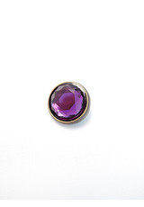 Кнопка металлическая бронзовая с пурпурным кристаллом 18 мм фото 2