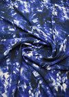 Жоржет синий белые цветы (GG-0310) фото 2