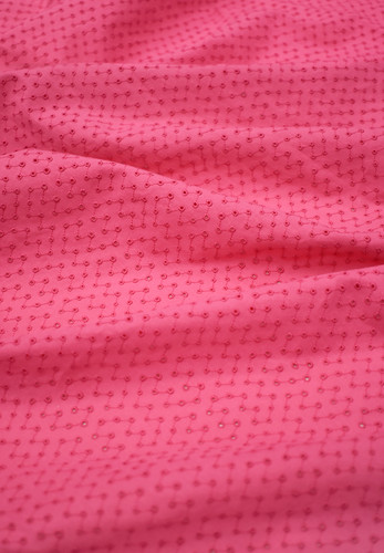 Шитье хлопок розовый в горох (FF-6573)