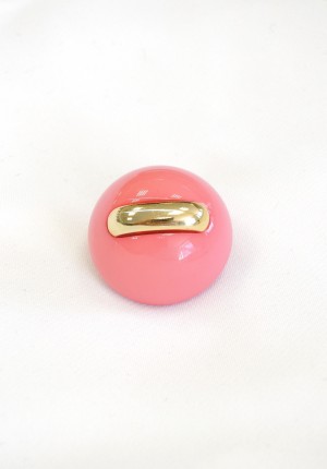 Пуговица розовая золотой декор Шанель 25 мм