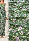 Шелк зеленый цветы Marni фото 1