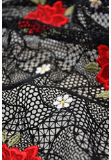 Кружево макраме красные розы на черном (DG-9983) фото 4