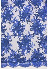Кружево 3Д синее цветы из канта (DG-8093) фото 4
