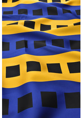 Жаккард двухсторонний черный желтые синие квадраты (DG-7393) фото 2