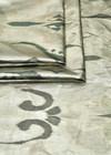 Дизайнерский хлопок с платиновым накатом и зеленым орнаментом фото 2