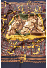 Именной платок шелк коричневый лошади (DG-0404) фото 1