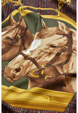 Именной платок шелк коричневый лошади (DG-0404) фото 4