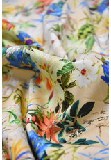 Дизайнерский хлопок с шелком голубые цветы (DG-1504) фото 2