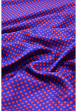 Именной шелк горох красный на синем (DG-3024) фото 2