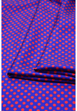 Именной шелк горох красный на синем (DG-3024) фото 4