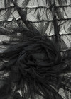 Сетка с вышивкой 3Д черная с мушками и рюшами (DG-79201) фото 2