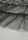 Сетка с вышивкой 3Д черная с мушками и рюшами (DG-79201) фото 3