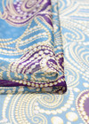 Шифон шелковый пейсли винтаж купон голубой золото фиолетовый (FF-6930) фото 3