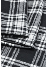 Шерсть в черно-белую клетку тартан шотландка (FF-9440) фото 3