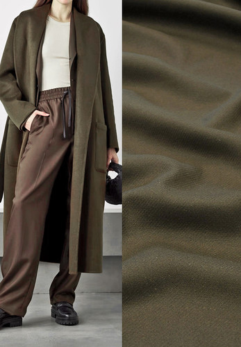 Шерсть деиагональ пальтово-костюмная коричневая Max mara