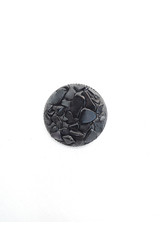 Пуговица пальтовая на ножке черная натуральный камень 26 мм фото 2