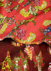 Жаккард с вышивкой цветы на красном (DG-2599) фото 2