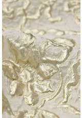 Органза с вышивкой филькупе экрю светло-золотистые цветы (DG-2054) фото 3