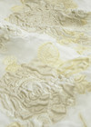 Органза шелк с вышивкой кремовые цветы на молочном (DG-0054) фото 2