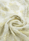 Органза шелк с вышивкой кремовые цветы на молочном (DG-0054) фото 3