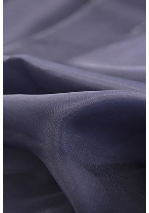 Органза плательная шелк натуральный легкий плотный темно-синий с фиолетовым оттенком (4539)