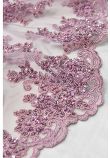 Вышивка на сетке бисер стиеклярус пайетки лиловая (DG-8754) фото 3