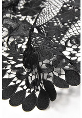 Кружево черное узор сердечки Valentino фото 3