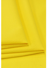 Хлопок пике жаккардовый сетчатый узор насыщенный желтый оттенок (FF-2764) фото 1