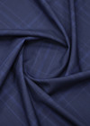 Итальянская костюмно-плательная шерсть синяя клетка фото 1