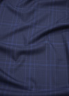 Итальянская костюмно-плательная шерсть синяя клетка фото 3