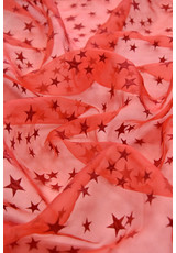 Органза шелк с вышивкой красные звезды (GG-7884) фото 2