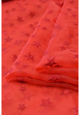 Органза шелк с вышивкой красные звезды (GG-7884) фото 3