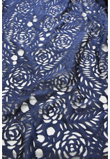 Органза с вышивкой синие розы (DG-5005) фото 1