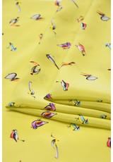 Крепдешин птички на желтом (DG-0405) фото 3