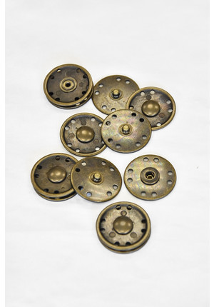 Кнопки пришивные металлические большие бронзовые на восемь проколов (p0810)
