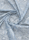 Хлопковый муслин с узором пейсли голубой фото 3