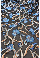 Шифон вышивка голубые лилии фото 2