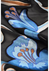Шифон вышивка голубые лилии фото 4